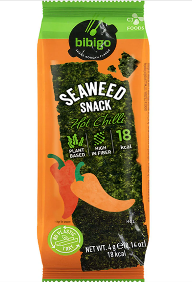 BIBIGO 辣味味海苔零食 4g Seaweed Snack Hot Chili