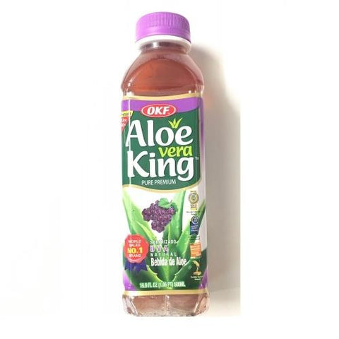 OKF 芦荟果汁含果粒 葡萄味 500ml Aloe Vera Drink Grape