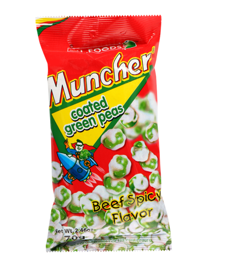 WL Muncher Coated Green Peas - Naudan mausteinen maku 70g