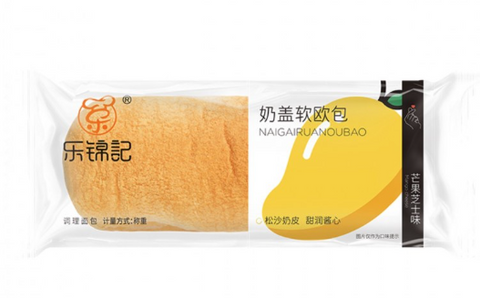 乐锦记 奶盖软欧包 芒果芝士味 310g Milk roll with mango&cheese flavor