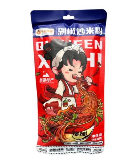 Thousand Fen Xishi hienonnettu paprika paistettu riisinuudeli mausteinen 280g