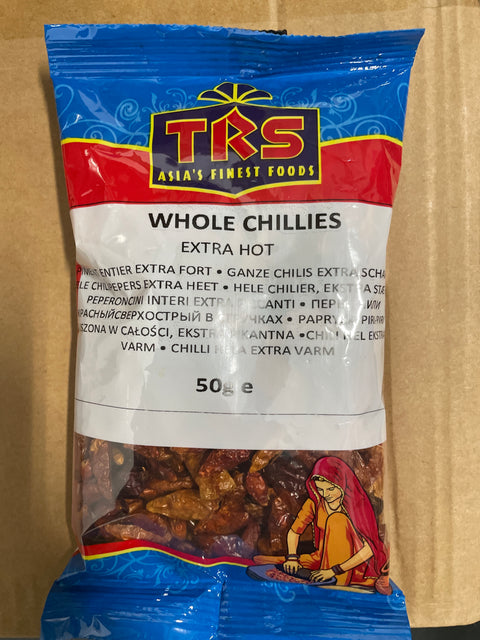 TRS supermausteinen kuivattu pieni chili 50g kokonaista chiliä extra tulista