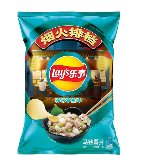 乐事 薯片芥末章鱼味 70g Potato Chip Mustard Octopus