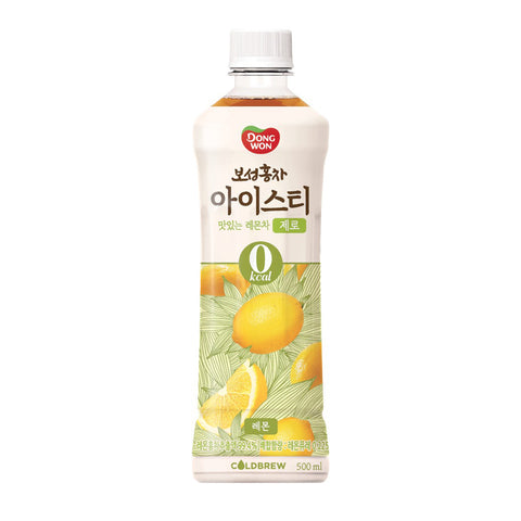 Korean Dongwon sokeriton sitruunamusta tee 500 ml Boseong Lemon Iced Tea Zero