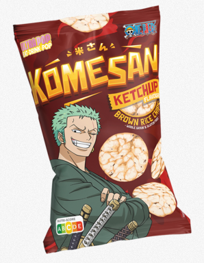 Onepiece海贼王 索隆 糙米片 番茄味 60g Brown Rice Chips, Zoro, Ketchup Flavor