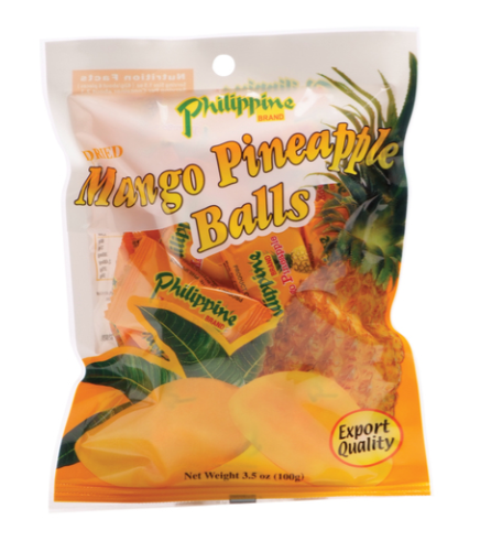 Philippine snacks Dried Mango &amp; Pineapple Balls 100g