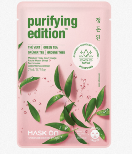 Mask on 绿茶清洁面膜 30g Green tea facial mask, cleansing sheet mask