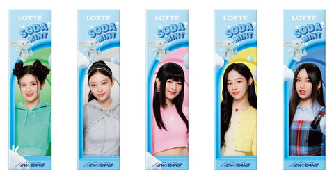 韩国乐天女团联名口香糖苏打薄荷口味 26g Lotte NewJeans sheet gum soda mint 9pcs