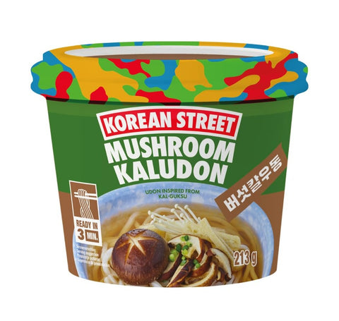 KOREAN STREET 香菇乌冬面 桶装 213g Instant kaludon mushroom cup noodle