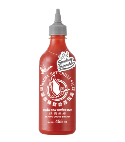飞鹅牌是拉差辣椒酱 烟熏味 455ml  Sriracha Chilli Sauce Smokey