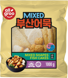 Allgroo Korean fried fish cake mixed shapes 1kg pre-fried fish cake mixed shapes