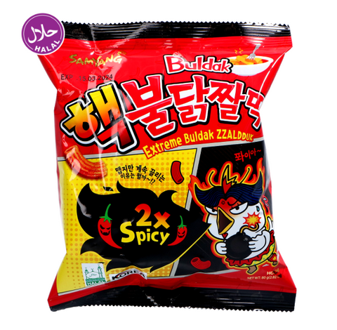 三养 火鸡味脆年糕零食 双倍辣 120g Extreme Buldak Zzaldduk Hot Chicken Flavor  Snack