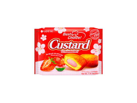 Lotte strawberry custard cake 220g strawberry custard cake