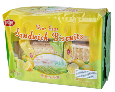 四洲趣宝 夹心饼干 柠檬味 336g Four Seas Sandwich Biscuits – Lemon Flavour