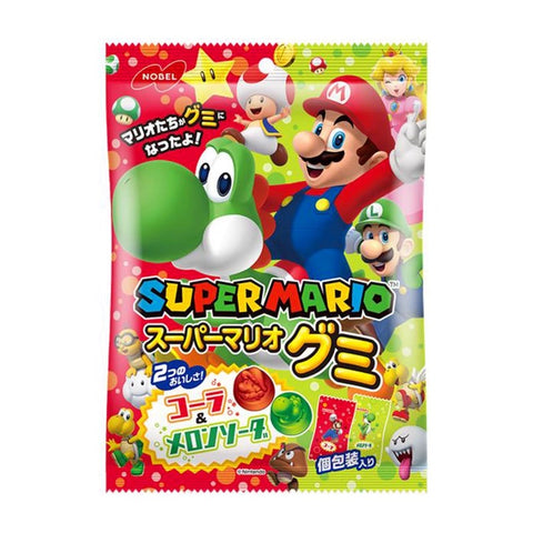 Nobel 马里奥兄弟混水果软糖 可乐＆哈密瓜汽水味 90g Super Mario Gummy Cola & Melon Soda
