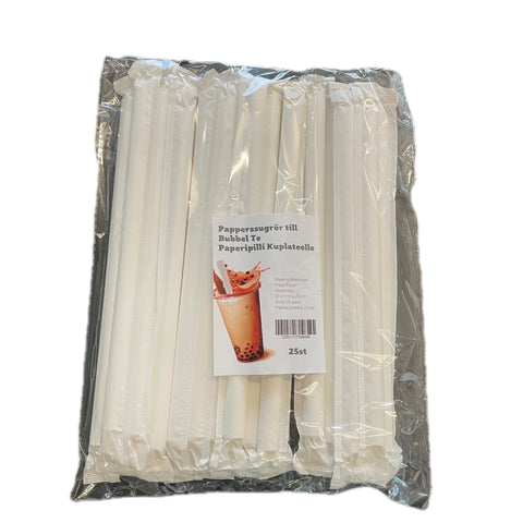 Paper straws (for pearl milk tea) 25 pieces