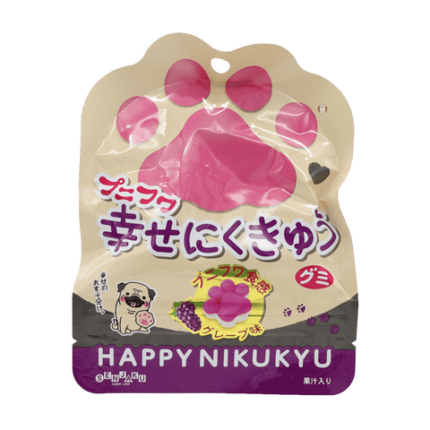 Japanese cute paw-shaped gummy grape flavor 30g Happy Nikukyu Grape Gummy