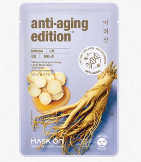 Mask on 人参面膜 抗衰老面膜 30g Facial mask with ginseng, anti-aging sheet mask