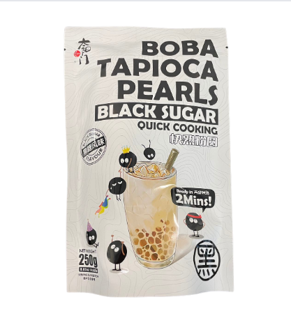 Quick cooking BoBa Tapioca balls black sugar flavor 250g