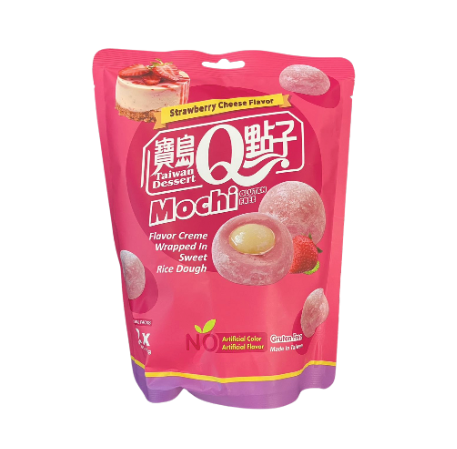 宝岛Q点子 草莓芝士味麻薯 180g Mochi Strawberry Cheese Flavor