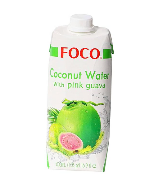 FOCO kookosvesi vaaleanpunaisella guavalla 500 ml