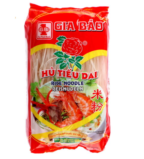 Gia Bao Flower Brand Vietnamese Rice Noodles 2.5mm 500g Rice Noodles Pho Tuoi