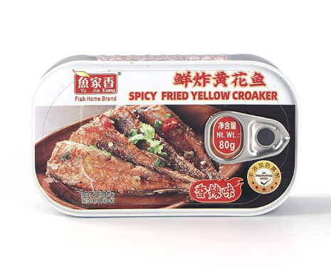 Yujiaxiang Spicy Fried Yellow Croaker Canned 80g