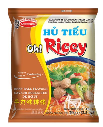 ACECOOK Instant Rice Noodles Beef Ball OR 70g