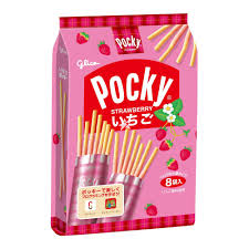 Japanese Rich Chocolate Strawberry Biscuit Stick Sharing Pack 93.6g Glico Pocky Strawberry incl. 8 Bag