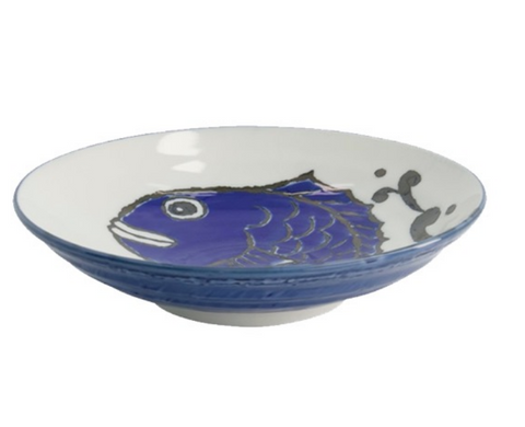 日本设计风格 深蓝色鲷鱼盘子 Deep Plate SnapperBlue (21x5cm,9ooml)