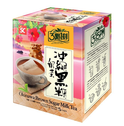 3:15 Okinawa Ruskea Sokeri Maitotee 5 pakkausta 100g Maitotee Okinawa Ruskea Sokeri