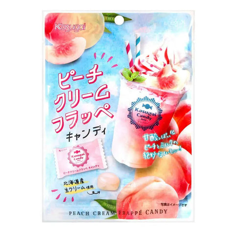Japanese Kasugai peach cream flavored sorbet 100g peach frappe cream candy