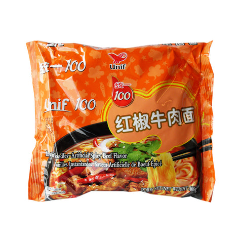 Unif instant noodles- artificial spicy beef flavour  108g