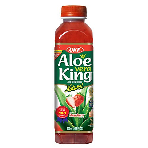 OKF 芦荟汁含果粒 草莓味 500ml Aloe Vera Drink Strawberry