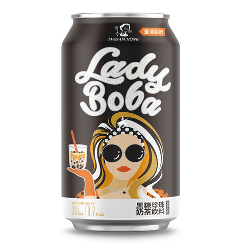 Lady Boba Hong Aunt Bobo Bobby Girl Black Sugar Pearl Milk Tea Drink 315ml
