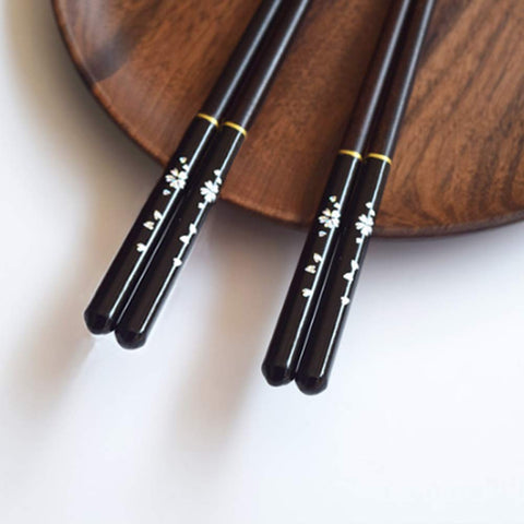Japanese -style chopsticks black five -pair JAPANESE Style Chopsticks 5PCS