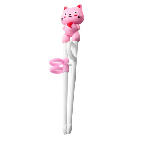可爱儿童筷子粉猫