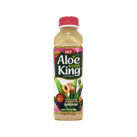 OKF Aloe Vera -mehu sisältää hedelmäjyvän persikan maku 500 ml