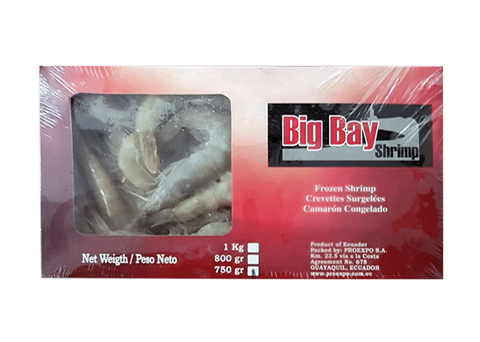 Big Bay南美白虾有头有壳 20/30 750g Vannanmei Shrimp