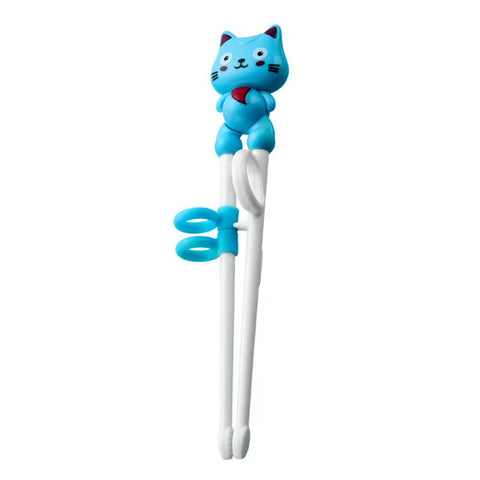 Cute Children's Chopsticks Blue Cat