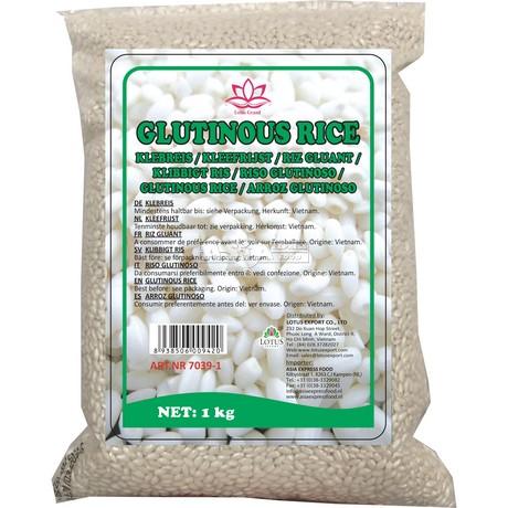 Valittu valkoinen glutinous riisi 1kg lootus grand