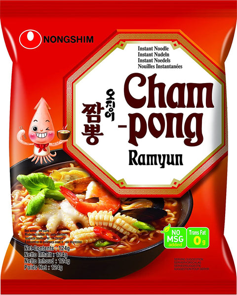 Nongshim Champong squid seafood ramen 124g