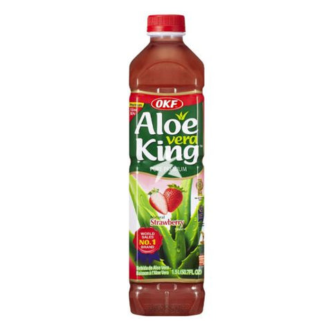 OKF Aloe Vera Juice with Fruit Particles Strawberry Flavor 1.5L