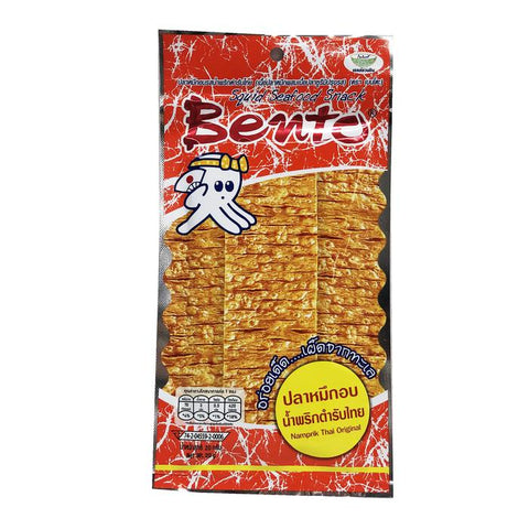 Bento Orange Original Squid Slice Snack 20g Välipala Meren antimet Namprik Thai Appelsiini