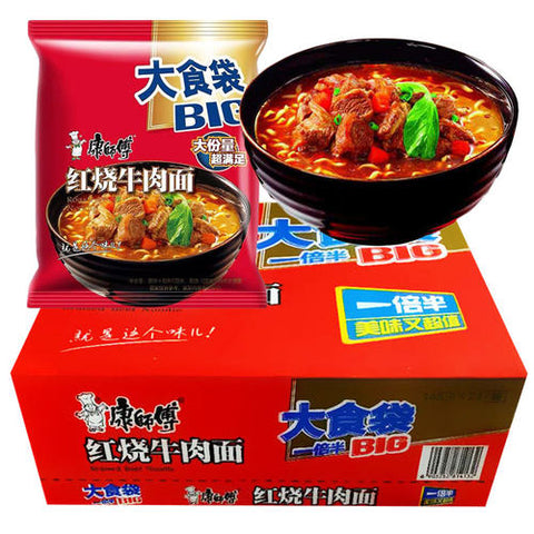 Master Kang's big food bag red -roasted beef noodles 145g