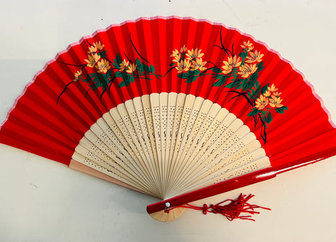 Bamboo Folding Fans Red 23cm/piece