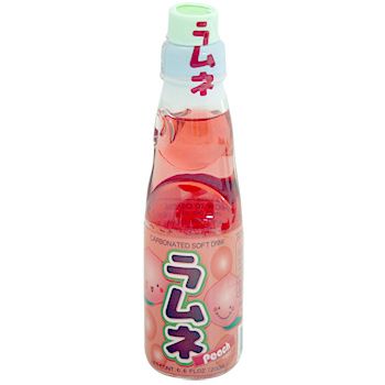 Japanese marble water white peach flavor 200ml peach ramune soda