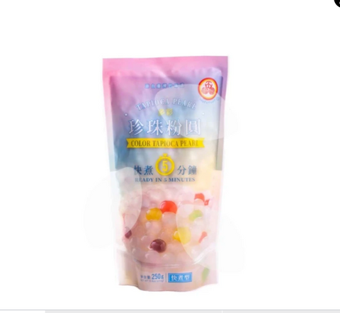 WFY color tapioca pearl toppings - ready in 5 min, 250g