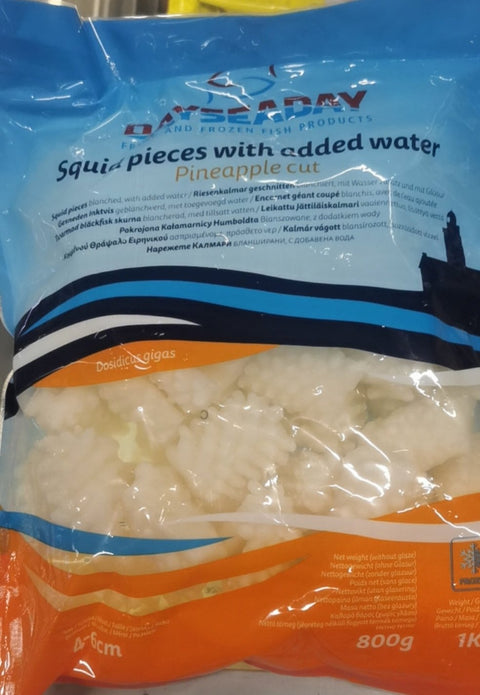 Frozen squid flower net weight 800g blanched squid pineapple