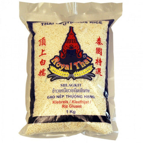 Valkoinen glutiininen riisi 1 kg Thaimaan yläosassa